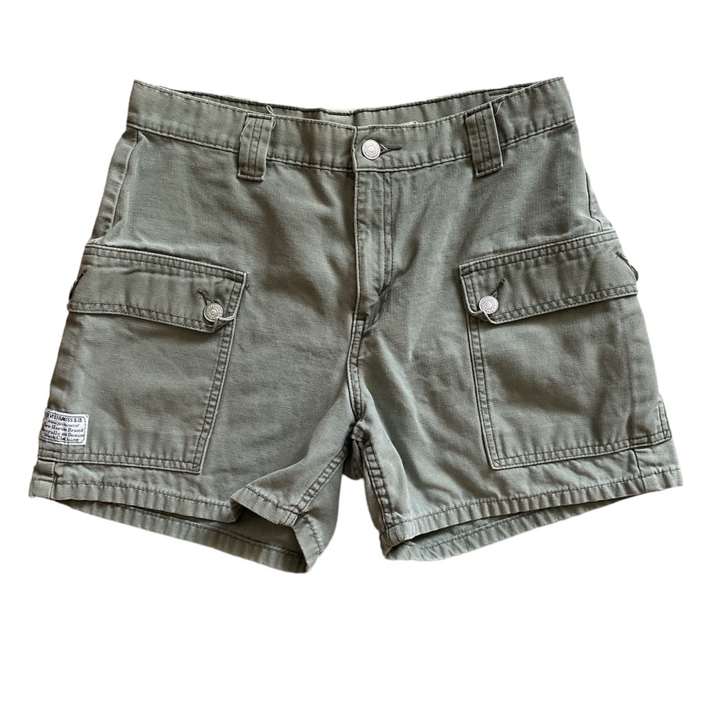 Levi’s high-waisted olive shorts